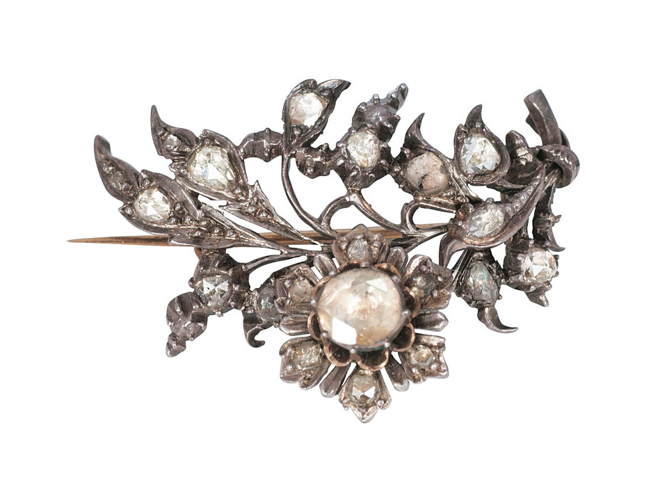 An antique diamond brooch